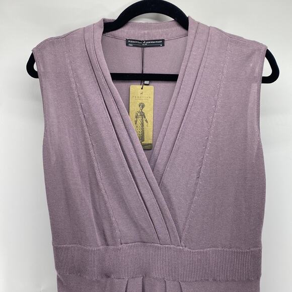 Peruvian Connection ADRIATICO lilac maxi knit dress minimalist size M - Picture 2 of 9